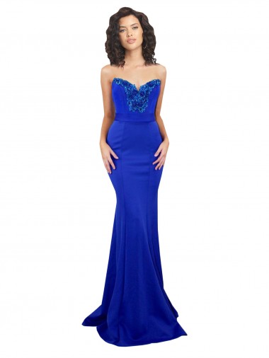 Best Sweetheart Flower Neckline High Neck Crepe Prom Dress