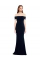 Best Off the Shoulder Fitted Crepe Prom Dress with Back Cut Out