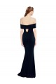 Best Off the Shoulder Fitted Crepe Prom Dress with Back Cut Out