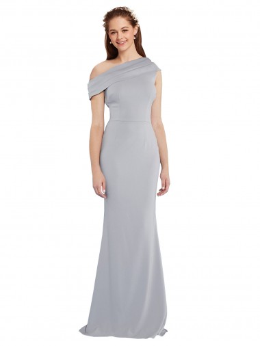 Best Off the Shoulder Asymmetrical Mermaid Crepe Prom Dress