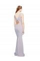 Best Cut-Out Back V-Neckline Mermaid Crepe Prom Dress Keyhole Back