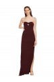 Best Twisted Strapless Keyhole Long Crepe Prom Dress with Slit