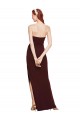 Best Twisted Strapless Keyhole Long Crepe Prom Dress with Slit