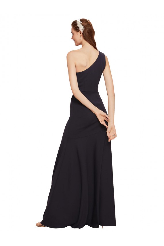 Best Fit and Flare Crepe Prom Dress with One Shoulder