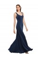 Best Fit and Flare Long Crepe Prom Dress with Round Neck
