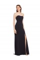 Best Strapless Bodycon Long Crepe Prom Dress with High Slit