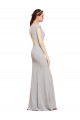 Best Fit and Flare Long Crepe Prom Dress with Tie Open Back
