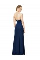 Best Strapless Fit and Flare Long Crepe Prom Dress with Knot and Slit