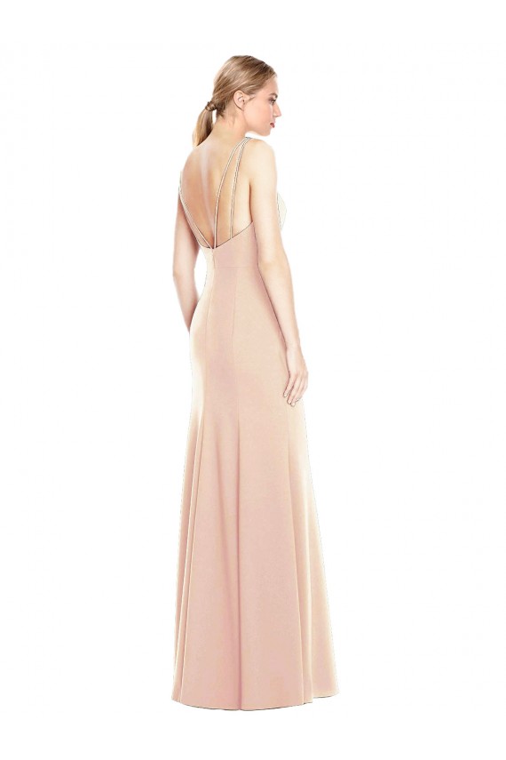 Best V-Spaghetti Strap Open Back Bateau Neck Trumpet Prom Dress