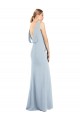 Best Draped Backless Crepe Prom Dress with Pockets