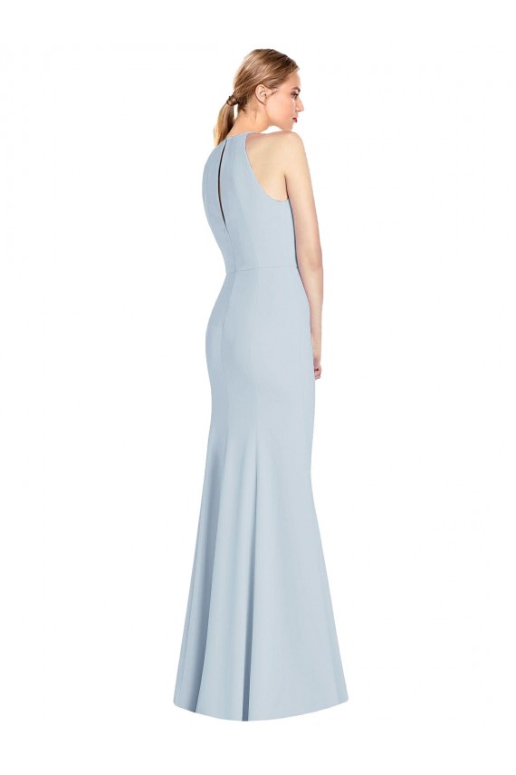 Best Full Length Sleeveless Halter Prom Dress with Keyhole Back