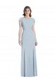 Best Bateau Neck Cap Sleeves Open Back Trumpet Prom Dress