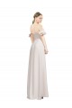 Best Double Ruffle Flounce Sleeves Crepe Prom Dress with Slit