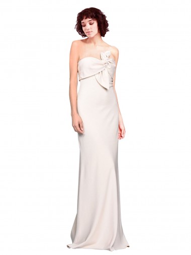 Best Strapless Crepe Fitted Prom Dress with Twist Bow