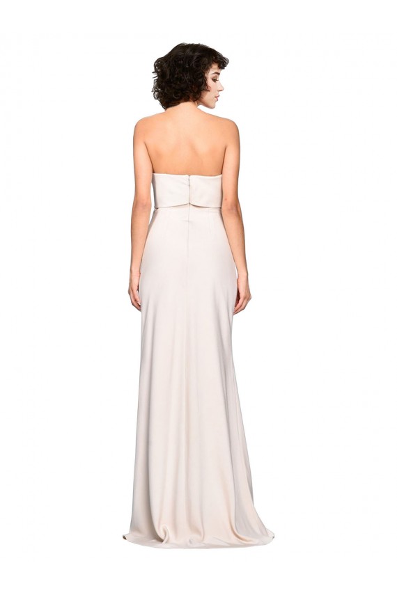 Best Strapless Crepe Fitted Prom Dress with Twist Bow