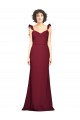 Best Crepe Slip Prom Dress with Ruffled Straps