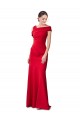 Best Sleeveless Ruched Crepe Mermaid Prom Dress with Off The Shoulder Detail