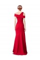 Best Sleeveless Ruched Crepe Mermaid Prom Dress with Off The Shoulder Detail