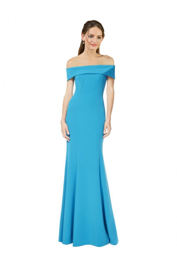 Best Off the Shoulder Crepe Prom Dress with Fitted Silhouette