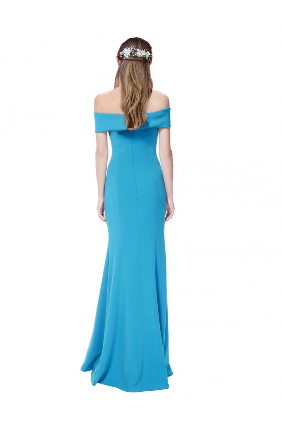 Best Off the Shoulder Crepe Prom Dress with Fitted Silhouette