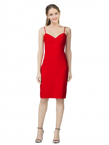 Best Sleeveless Cocktail Length Sweetheart Neckline Crepe Prom Dress / Homecoming Dress