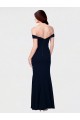 Best Mermaid Off the Shoulder Long Crepe Prom Dress with Low Back
