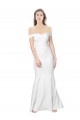 Best Mermaid Off the Shoulder Long Crepe Prom Dress with Low Back