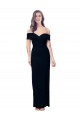 Best Off the Shoulder Long Full Length Crepe Prom Dress with Side Split