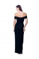 Best Off the Shoulder Long Full Length Crepe Prom Dress with Side Split