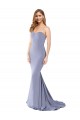 Best Long Strapless Sweetheart Sweep Train Crepe Prom Dress with Low Back