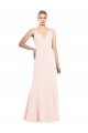 Best Slim A-Line V-Neck Long Stretch Crepe Prom Dress with V-Back