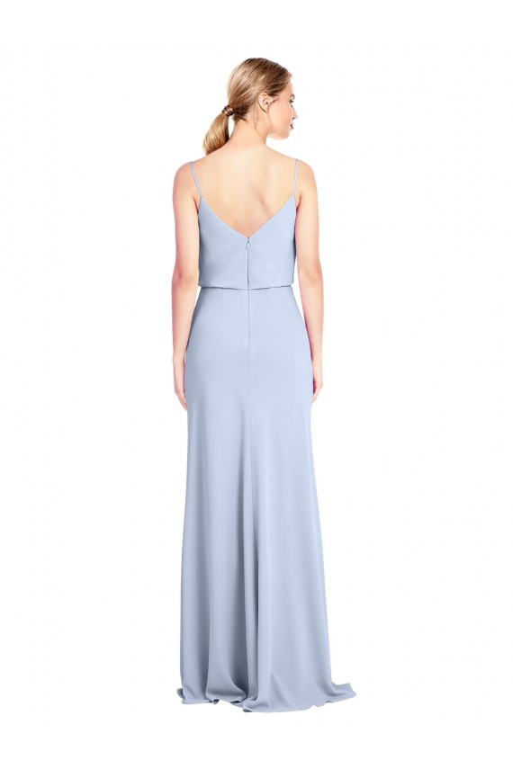 Best Feminine Cowl Neck Slim Floor Length Stretch Crepe Prom Dress