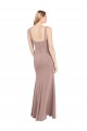 Best Square Neck Fit and Flare Long Stretch Crepe Prom Dress with Side Slit