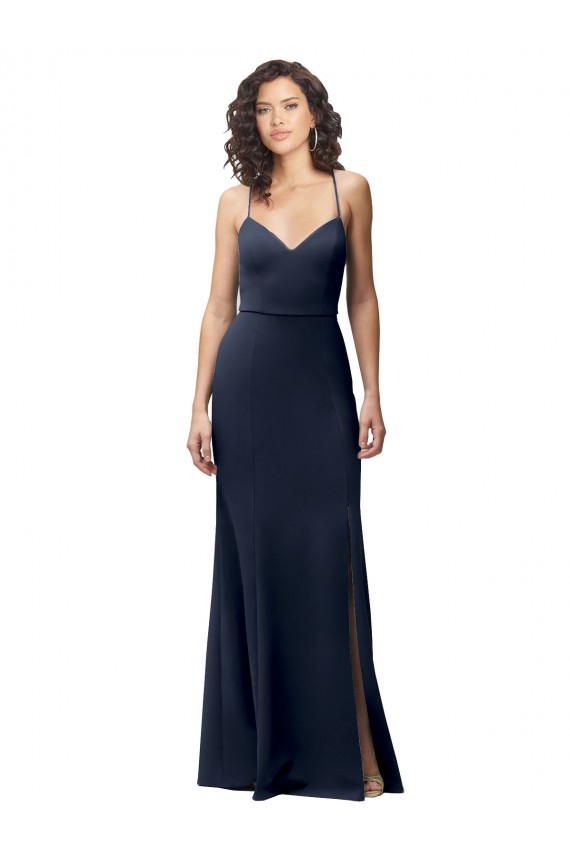Best Sweetheart Fit and Flare Stretch Crepe Prom Dress with Side Slit and Strappy Back
