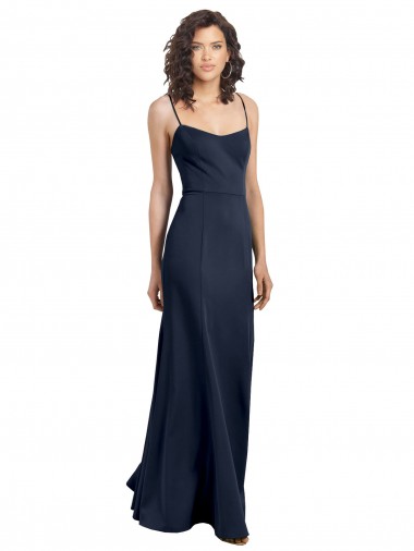 Best Fit and Flare Scoop Neck Long Sleeveless Stretch Crepe Prom Dress