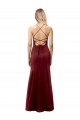 Best Fit and Flare Halter Neckline Stretch Crepe Prom Dress with Strappy Back