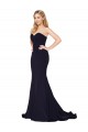 Best Sweetheart High Neck Sweep Train Sleeveless Crepe Prom Dress