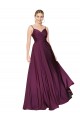 Best High Neck Spaghetti Straps Long V-Back Crepe Prom Dress
