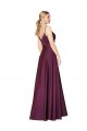 Best High Neck Spaghetti Straps Long V-Back Crepe Prom Dress