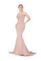 Best Sweep Train Sweetheart Long Mermaid Crepe Prom Dress Low Back