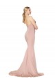 Best Sweep Train Sweetheart Long Mermaid Crepe Prom Dress Low Back