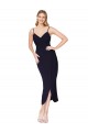 Best High Neck Spaghetti Straps Crepe Short Wrap Cocktail Prom Dress / Homecoming Dress