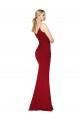 Best Spaghetti Straps V-Neck Long Crepe Dress with High Slit