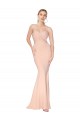 Best Sweetheart Shirred Neck Long Floor Length Crepe Prom Dress