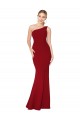Best One Shoulder Long High Neck Sleeveless Mermaid Crepe Prom Dress