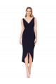 Best Short Knee Length V-Neck Crepe Cocktail Wrap Cocktail Prom Dress / Homecoming Dress
