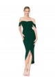 Best Off the Shoulder Short Knee Length Crepe Wrap Cocktail Prom Dress / Homecoming Dress