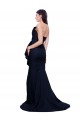 Best Long Strapless Sweep Train Low Back Crepe Prom Dress