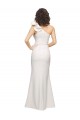 Best One Shoulder Long Full Length Crepe Prom Dress with Ruffles and Side Split