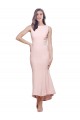 Best High Neck Low V-Back Midi Length Crepe Cocktail Dress / Prom Dress